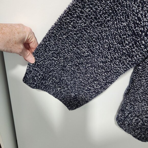 Ann Taylor LOFT Women's Navy Blue and White Boat Neck Cotton Blend Sweater Small - Picture 4 of 6